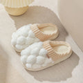 Plaid plush indoor slippers with artificial wool lining and non-slip PVC sole in grey, pink, coffee, green or white