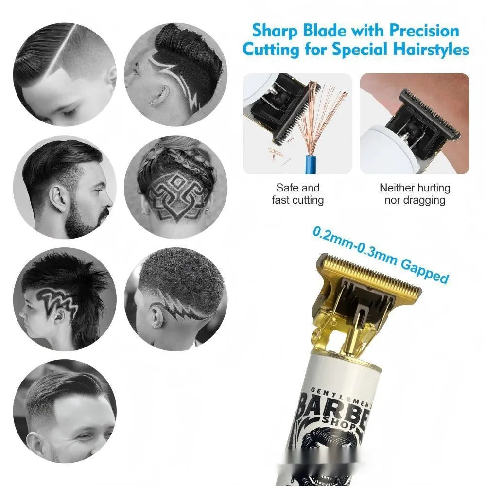 Rechargeable hair clipper with stainless steel cutter heads and USB charging port