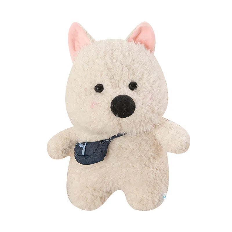 West Highland puppy plush toy in Scarf or Satchel Style, available in 25cm, 35cm, 45cm and 60cm heights