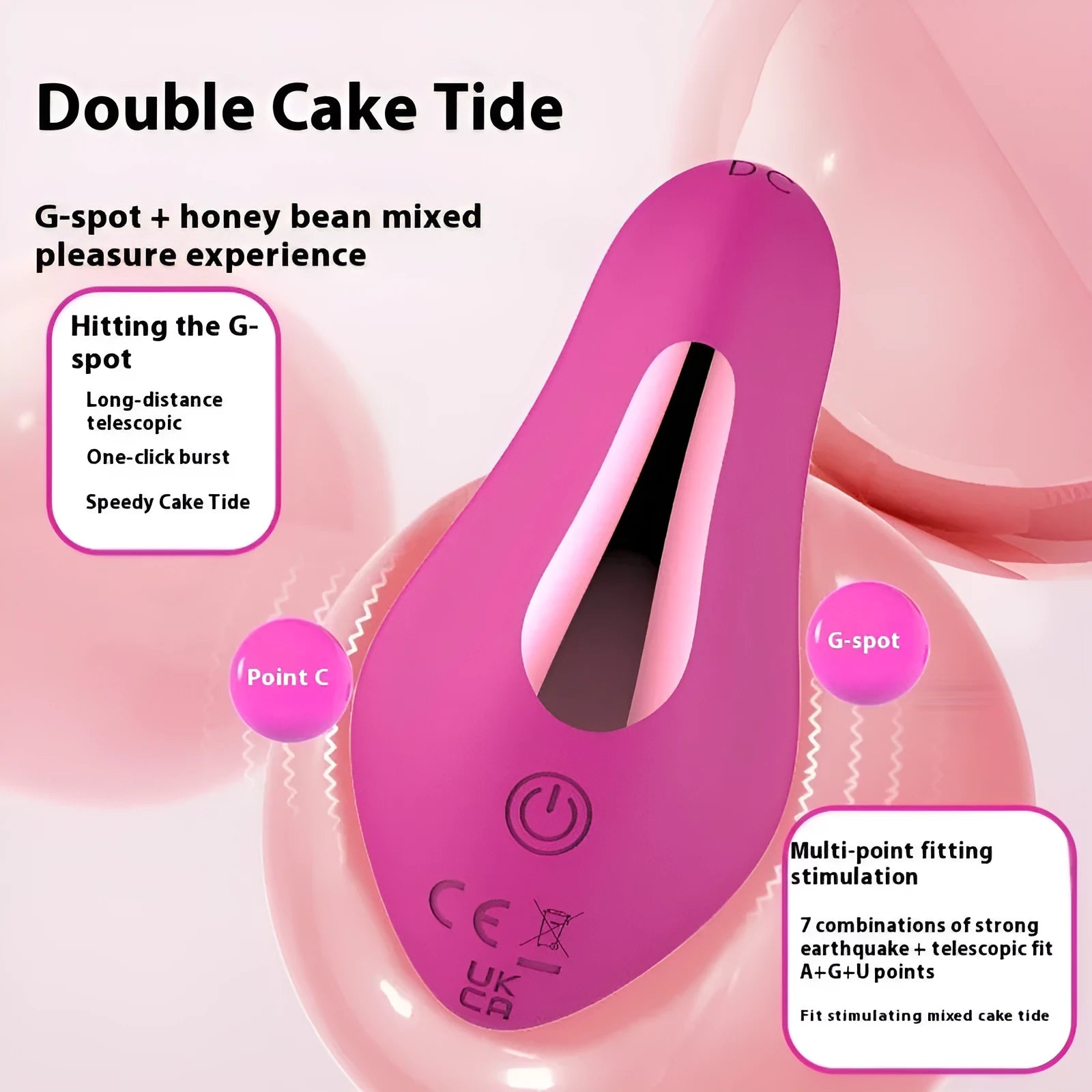 Rose red female massager with cute butterfly design and mobile phone app remote control