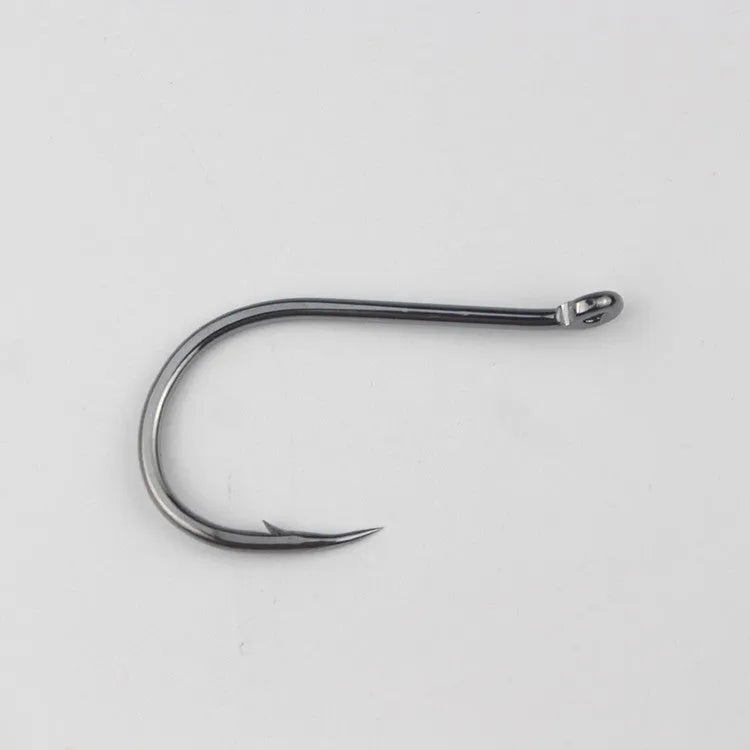 Bulk pack of barbed crooked mouth fishing hooks in alloy carbon steel for sea fishing