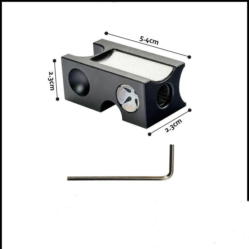 Black all metal billiard rod head repair device for leather cue tips, article XLQ-001.