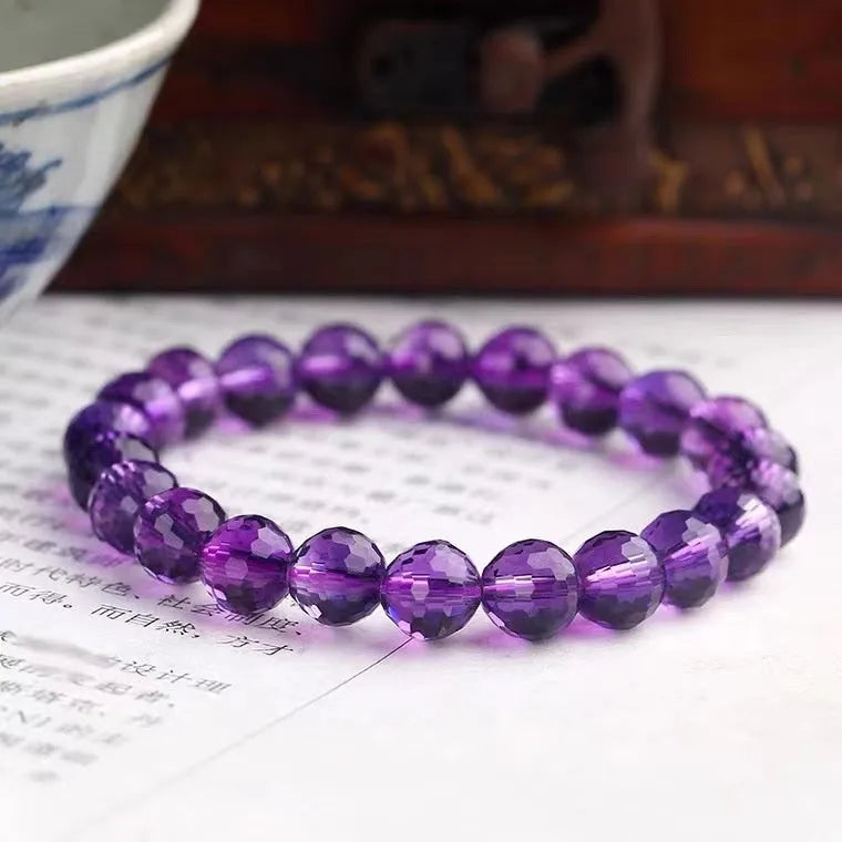 128-facet cut crystal ametrine bracelet showing amethyst, ametrine, and citrine colour options with zodiac and geometric styling