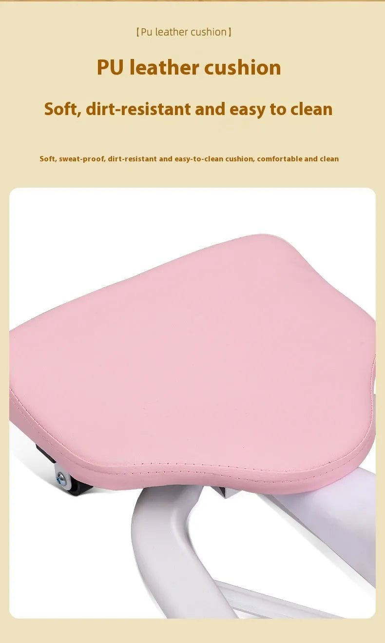 Horse leg opener stretching equipment with steel frame and foam padding in pink colour