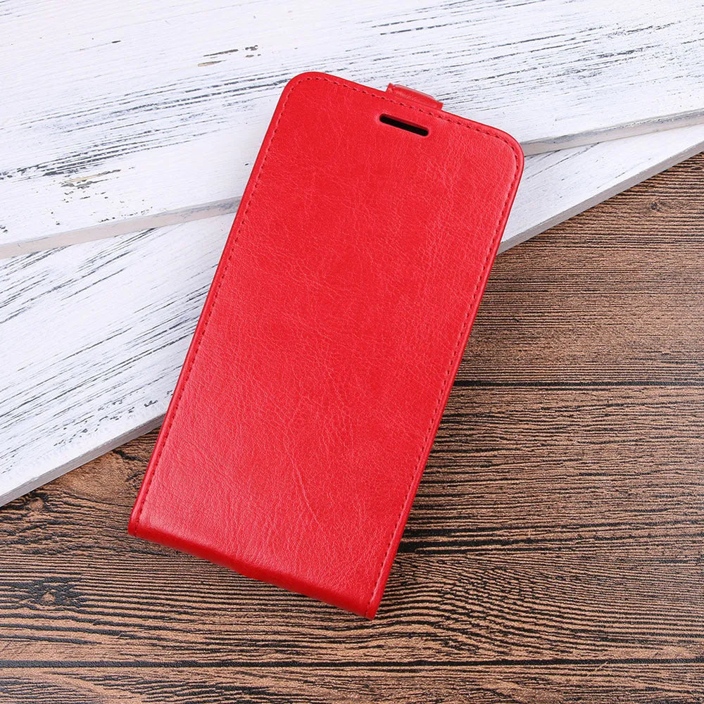 Huawei Honor 7X leather wallet phone case with card slot in black, brown, red, and white colour options