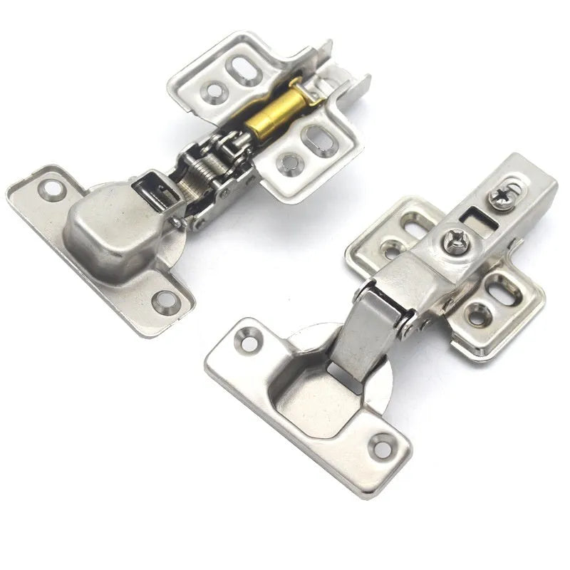 Thickened hydraulic hinge with damping cushion for cabinet wardrobe doors in nickel plated finish