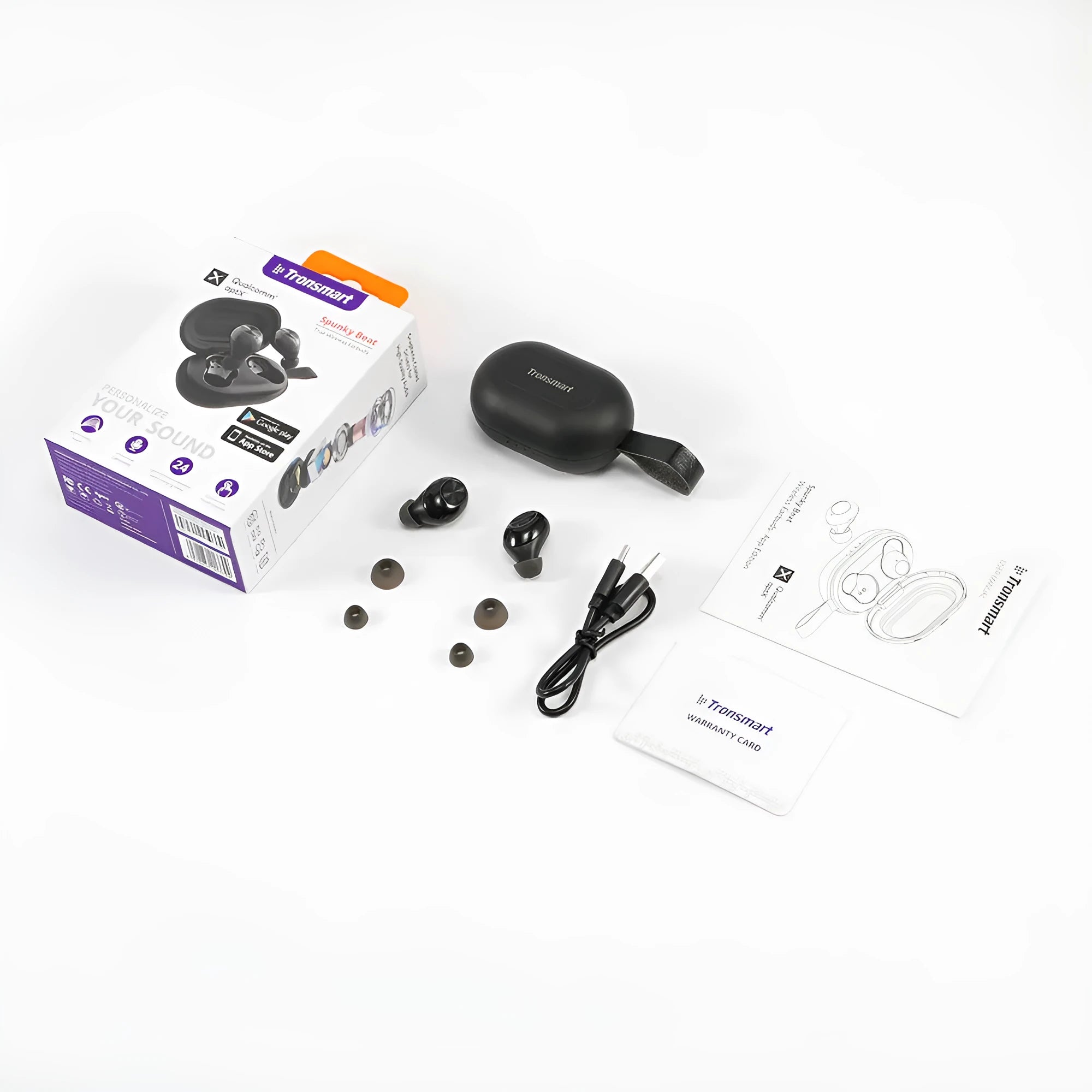 Tronsmart Spunky Beat Bluetooth earphones with charging case in SetA or SetB colour options
