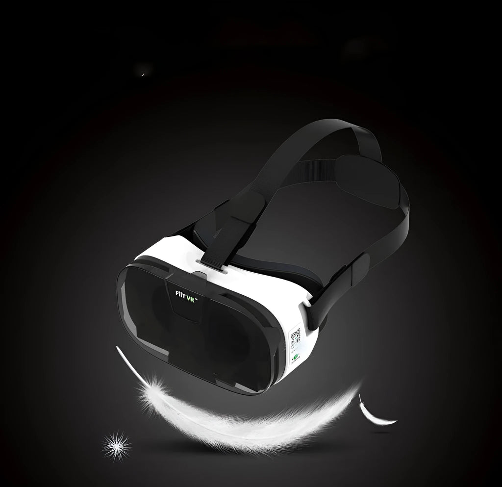 Black and white mobile phone virtual reality helmet 3D VR glasses on a light background