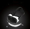 Black and white mobile phone virtual reality helmet 3D VR glasses on a light background
