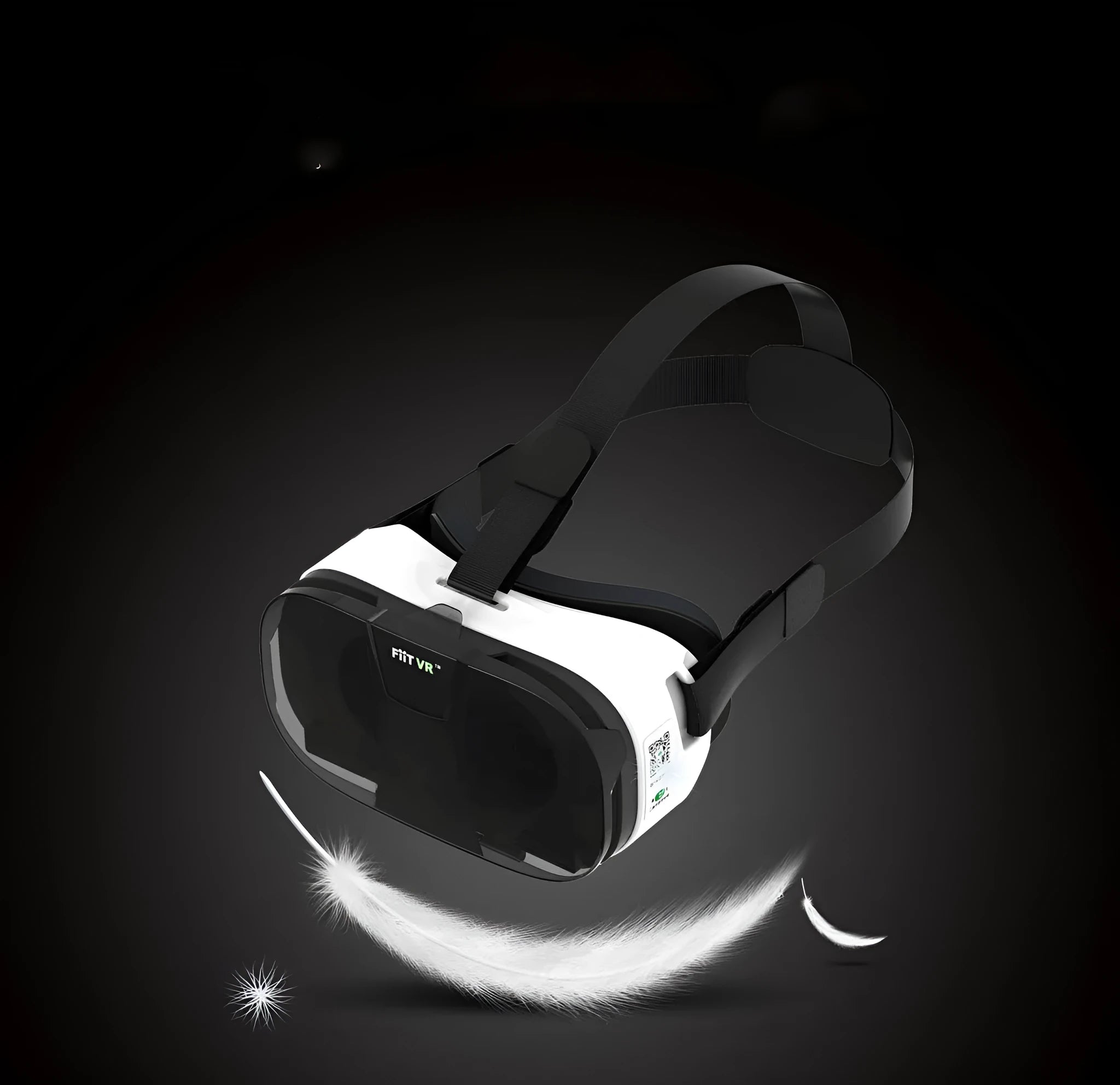 Black and white mobile phone virtual reality helmet 3D VR glasses on a light background