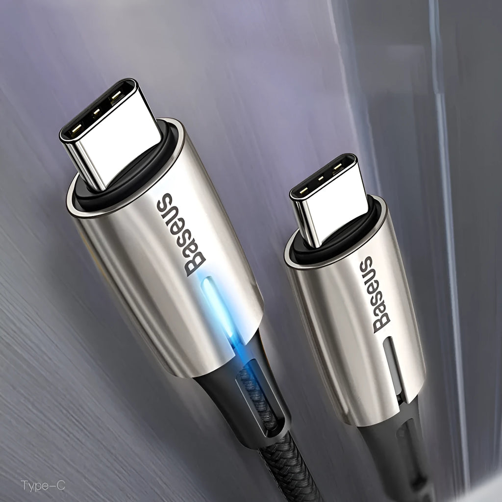 Purple and red dual Type-C data cables showing USB-C connectors at both ends