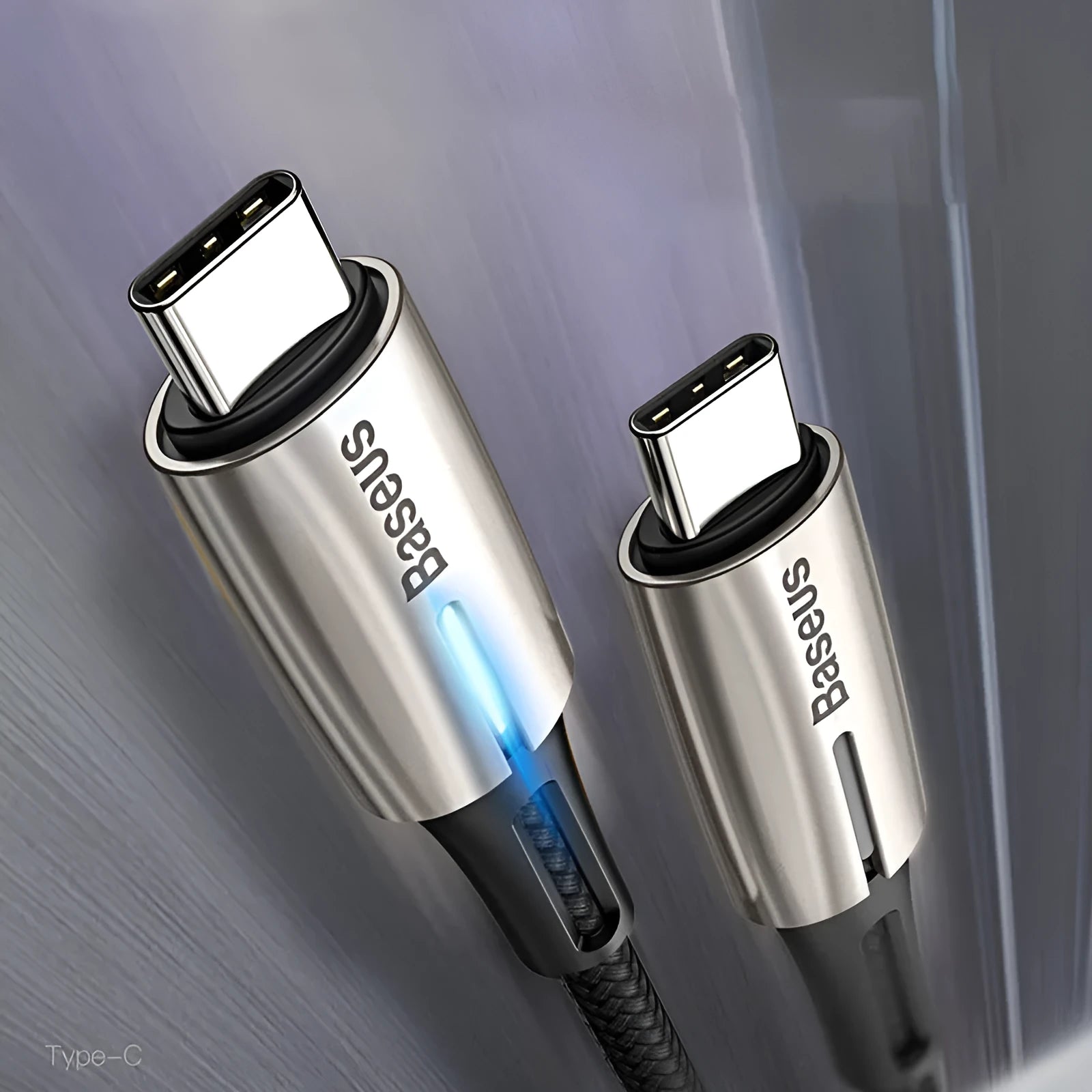 Purple and red dual Type-C data cables showing USB-C connectors at both ends