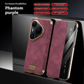 Electroplated diamond grid Huawei phone case in black, brown, and purple with embossed imitation leather