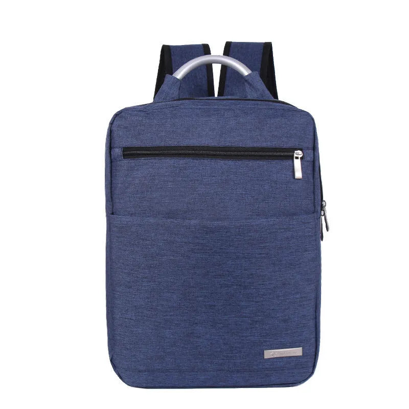 Multifunction business notebook computer bag in hemp yarn calendering fabric with shoulder straps, shown in one of four colours.