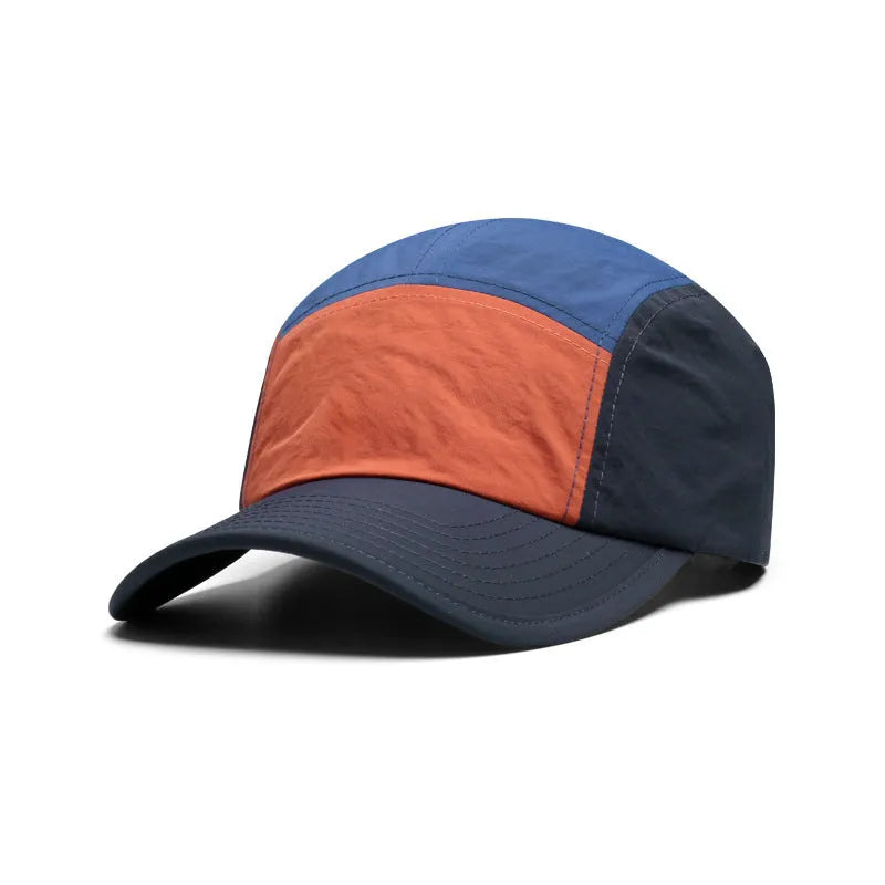 Men's quick-drying cotton-polyester baseball cap with curved brim in khaki colour