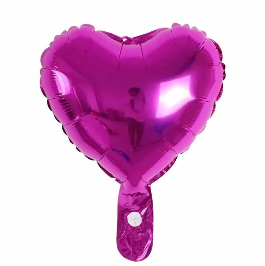 Peach heart shaped aluminium foil balloons in metallic colours for party decorations