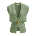 Women's V-neck cardigan sweater in loose fit with button front, available in six colours