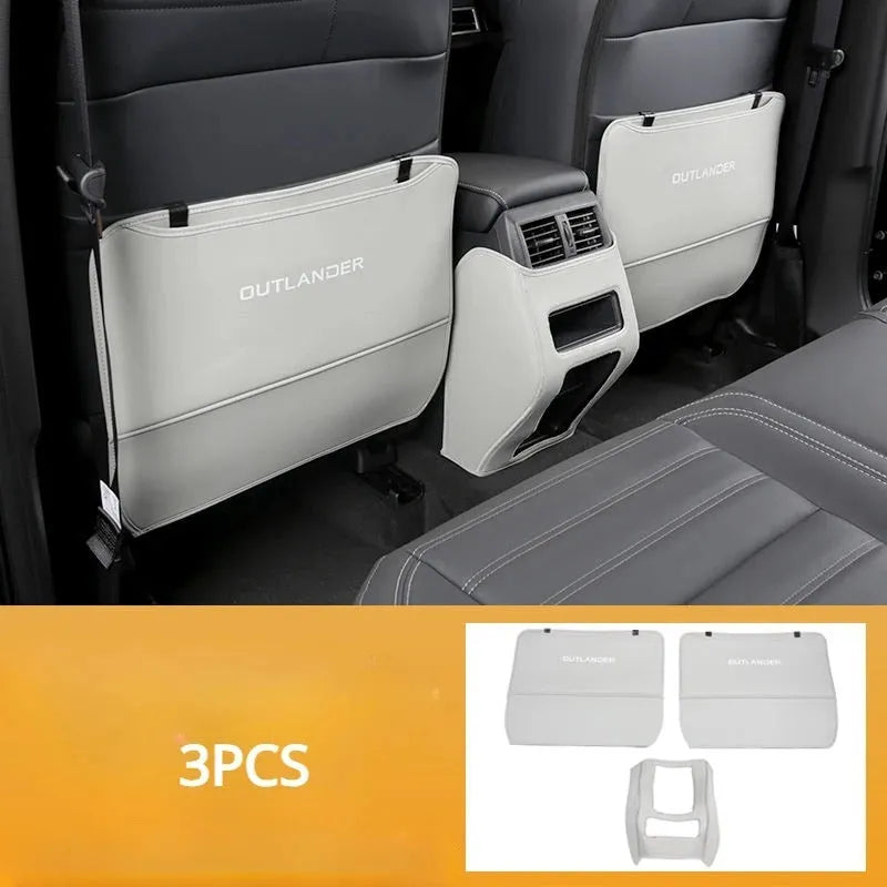 3-piece leather anti-kick pad set for 2023 Mitsubishi Outlander seat protection