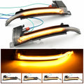 Dynamic LED mirror turn signals for Audi B8 and B8.5 models in blackened or crystal white finish