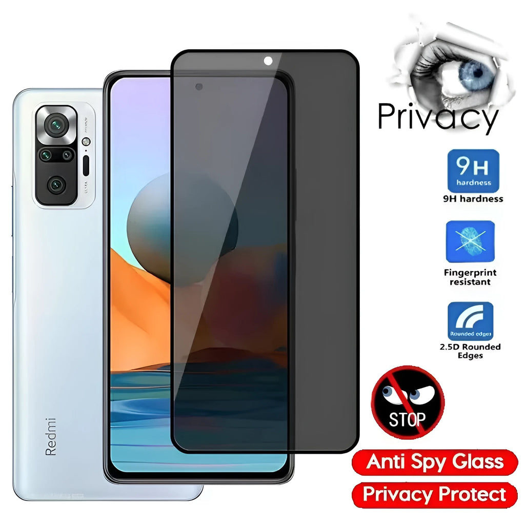 Clear screen protector for Xiaomi Poco and Redmi phones with anti-spy privacy features