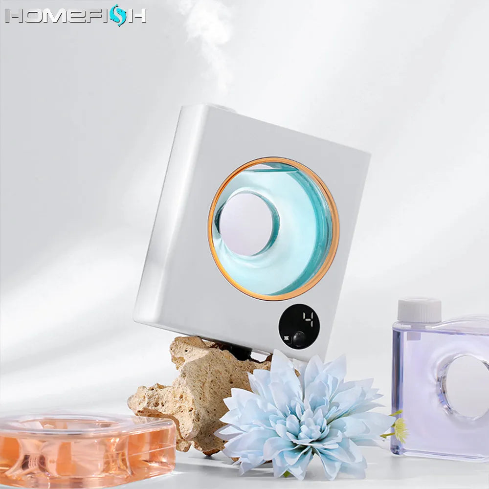 Small white automatic aromatherapy machine with wall-mounted design for essential oil diffusion