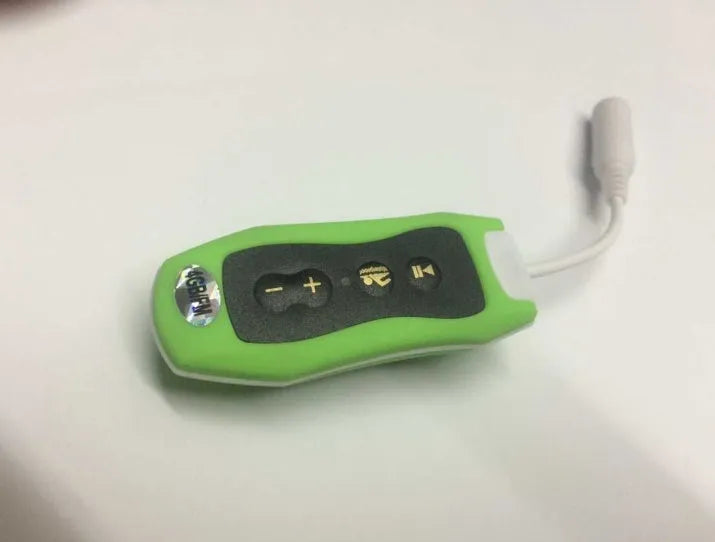 Compact Bluetooth MP3 headset in multiple colours with IPX68 waterproof rating for sports.