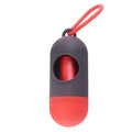 Compact dog poop bag holder dispenser with Velcro strap and side hook for attaching to leads or clothing