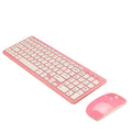 Black wireless keyboard and mouse set on a desk showing compact 96-key layout and adjustable DPI mouse.