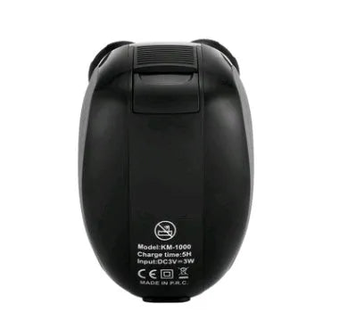 Black men's 5-in-1 rechargeable shaver with ABS body, blade and cutter head, body wash cleaning