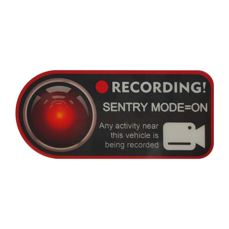 Tesla Sentry Mode electrostatic warning sticker 11x5cm for Model 3 Y S X vehicles
