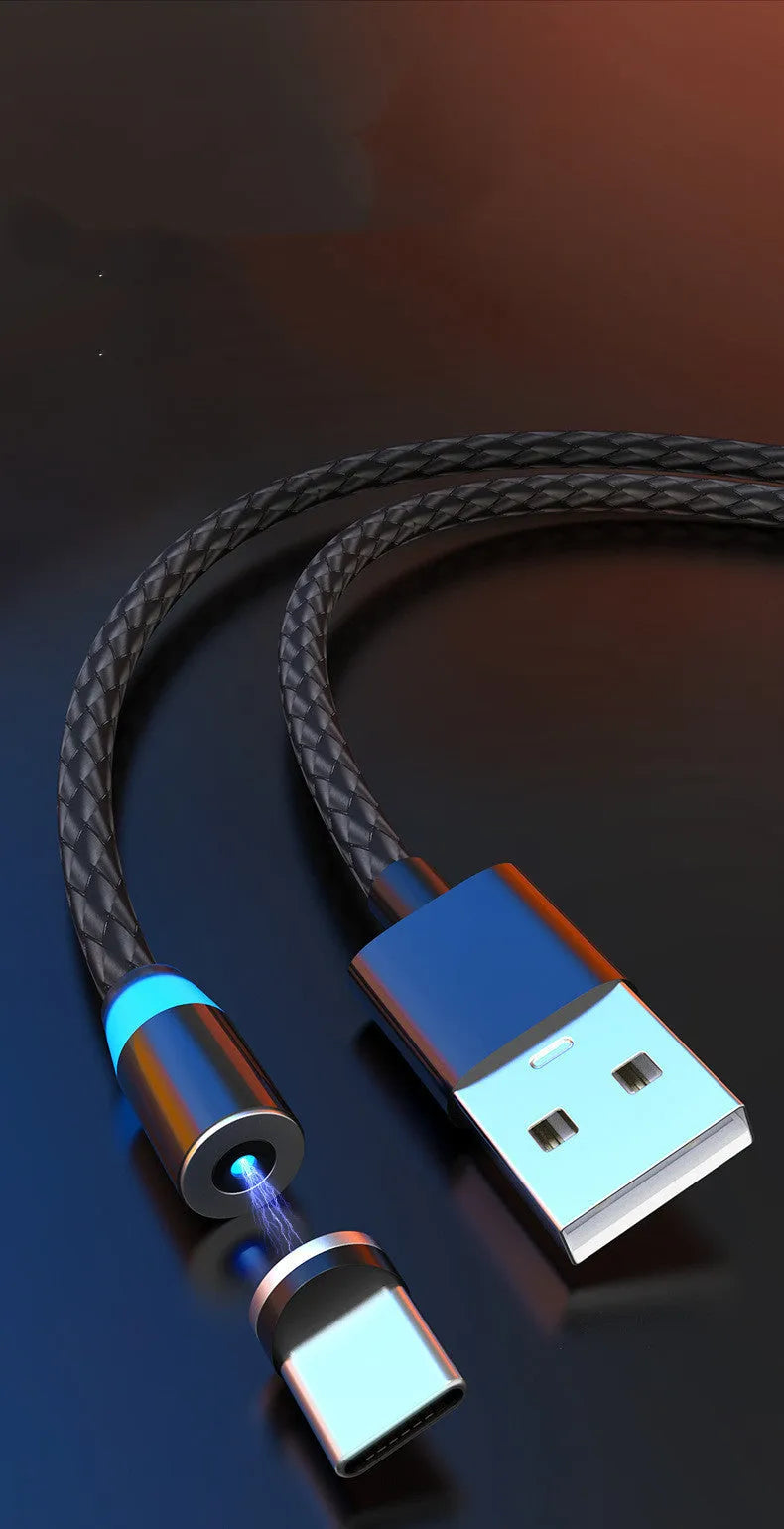 Magnetic charging cable with breathing light in various colours and lengths