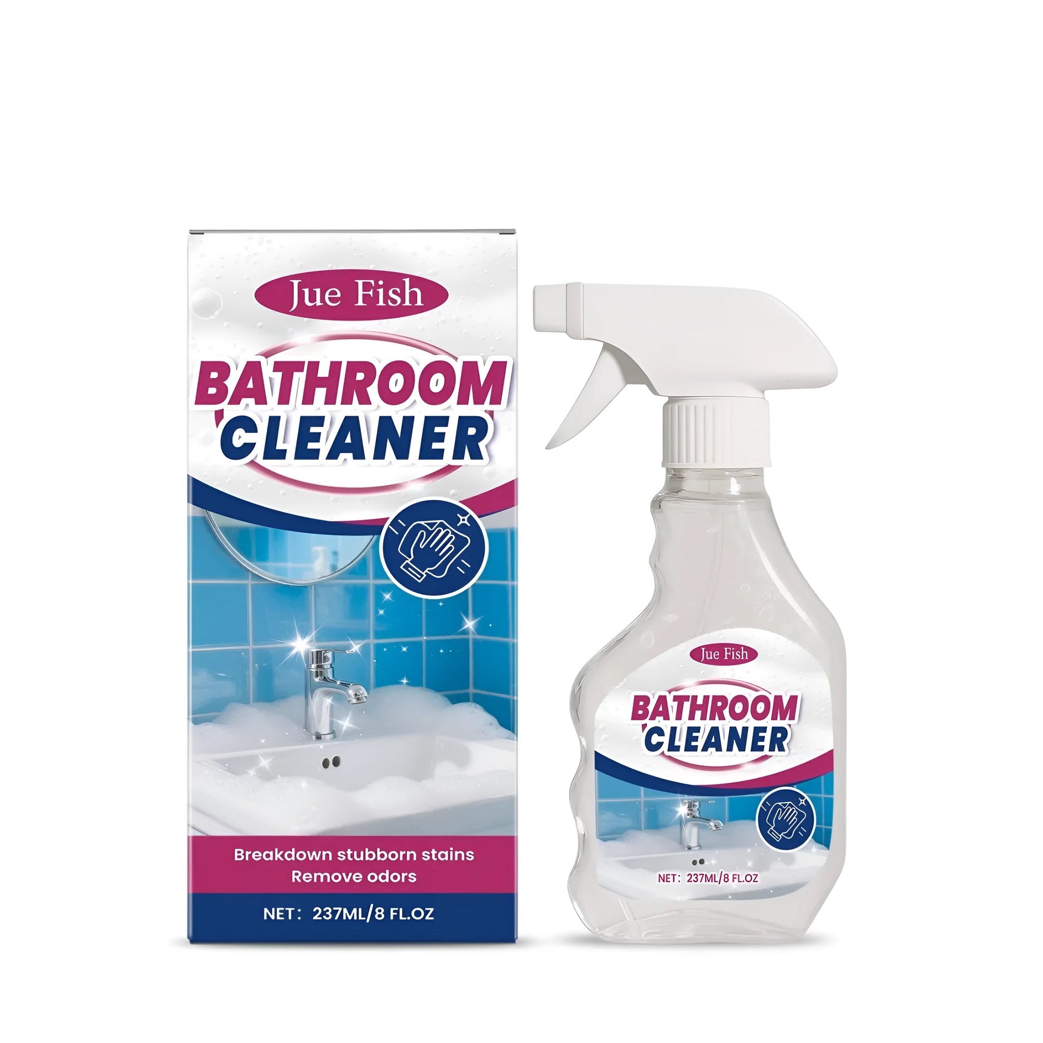 237ml bottle of bathroom cleaner with disinfecting formula
