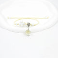 Hand-woven glass dried flower bracelet with large 1.4cm beads in blue colour option
