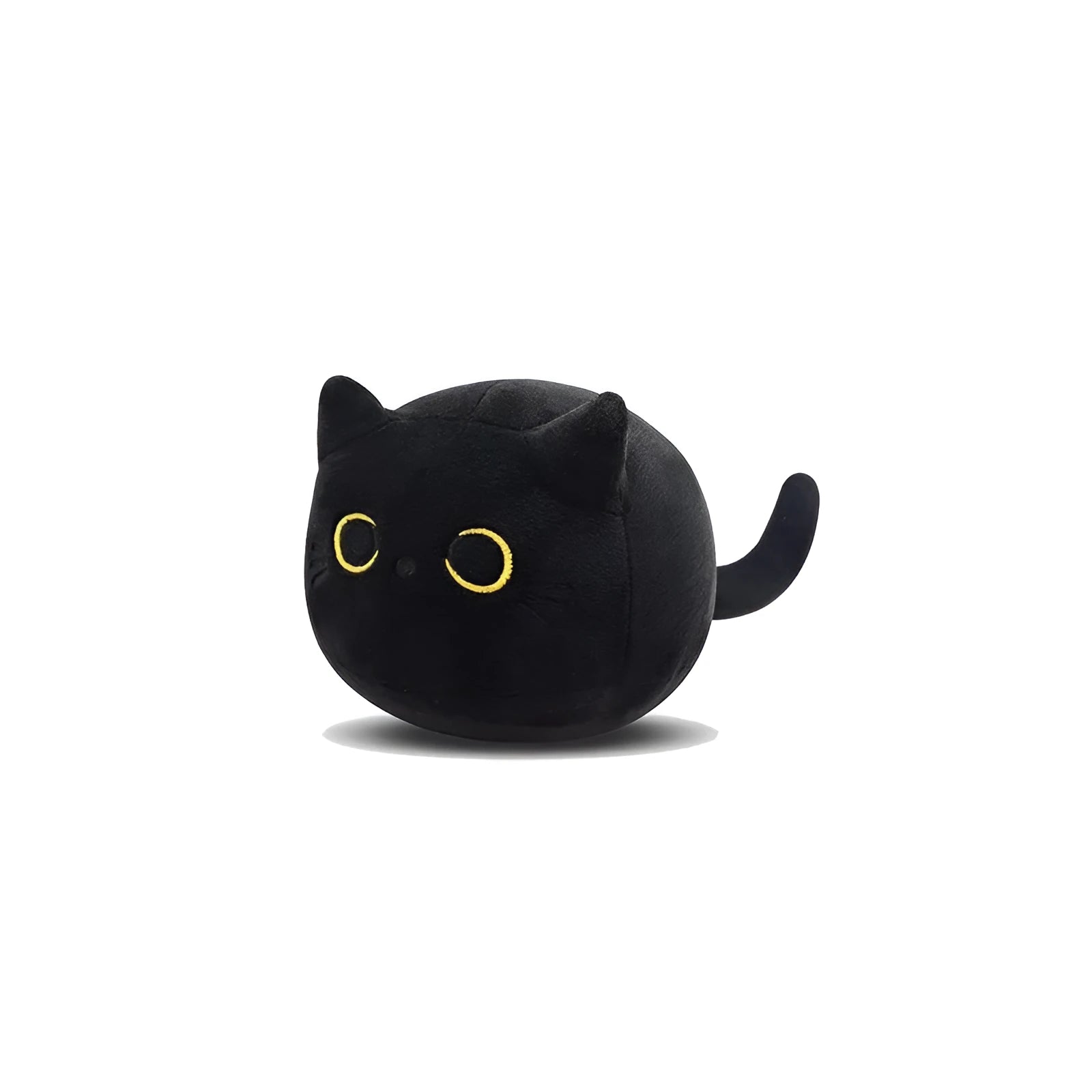 Fluffy black cat plush toy pillow cushion measuring 35 cm in length