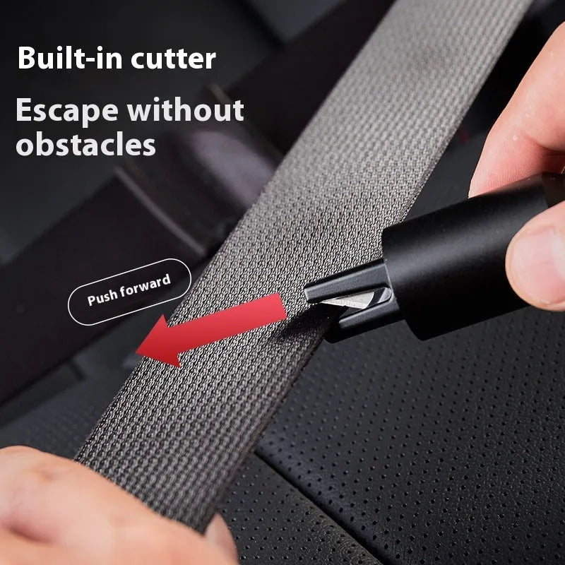 Multifunctional aluminium alloy vehicle window breaking machine with seatbelt cutter in black colour