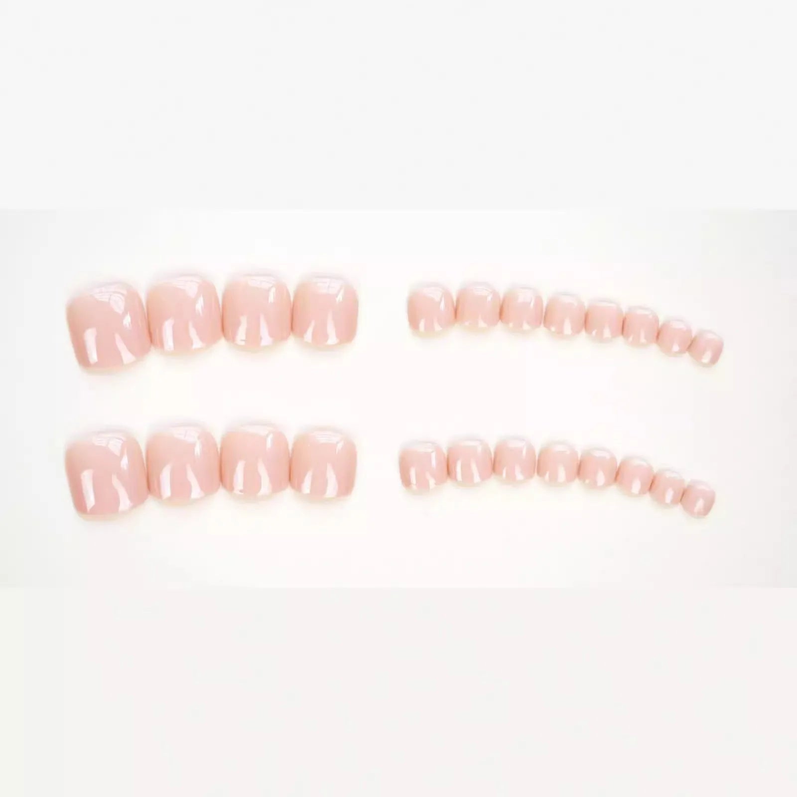 Skin colour J-52 plastic false toenail stickers set with adhesive glue for decorative foot enhancement