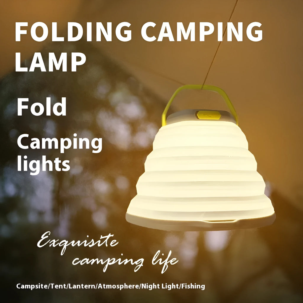 White camping lamp with large capacity battery and single-key cycle switch for outdoor tent lighting