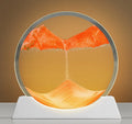 12-inch rotary night light with frosted glass and abstract quicksand painting in modern design