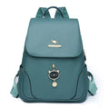 Casual women's backpack in soft PU leather with textured detailing and three-dimensional pockets