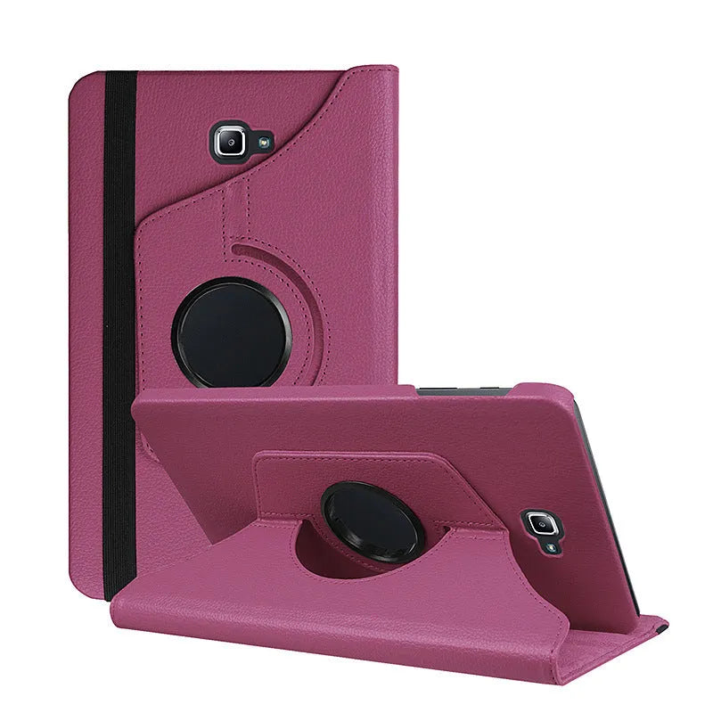 iPad rotating litchi grain leather protective case in clamshell design with multiple colour options