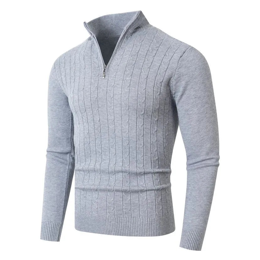 Men's casual modal blend knit sweater pullover in loose fit thickened style available in nine colours