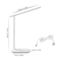 White plastic touch dimming bedside lamp with USB charging socket for children's bedrooms