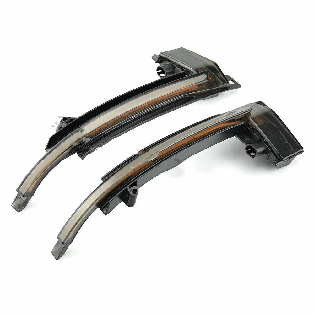 Dynamic LED mirror turn signals for Audi B8 and B8.5 models in blackened or crystal white finish