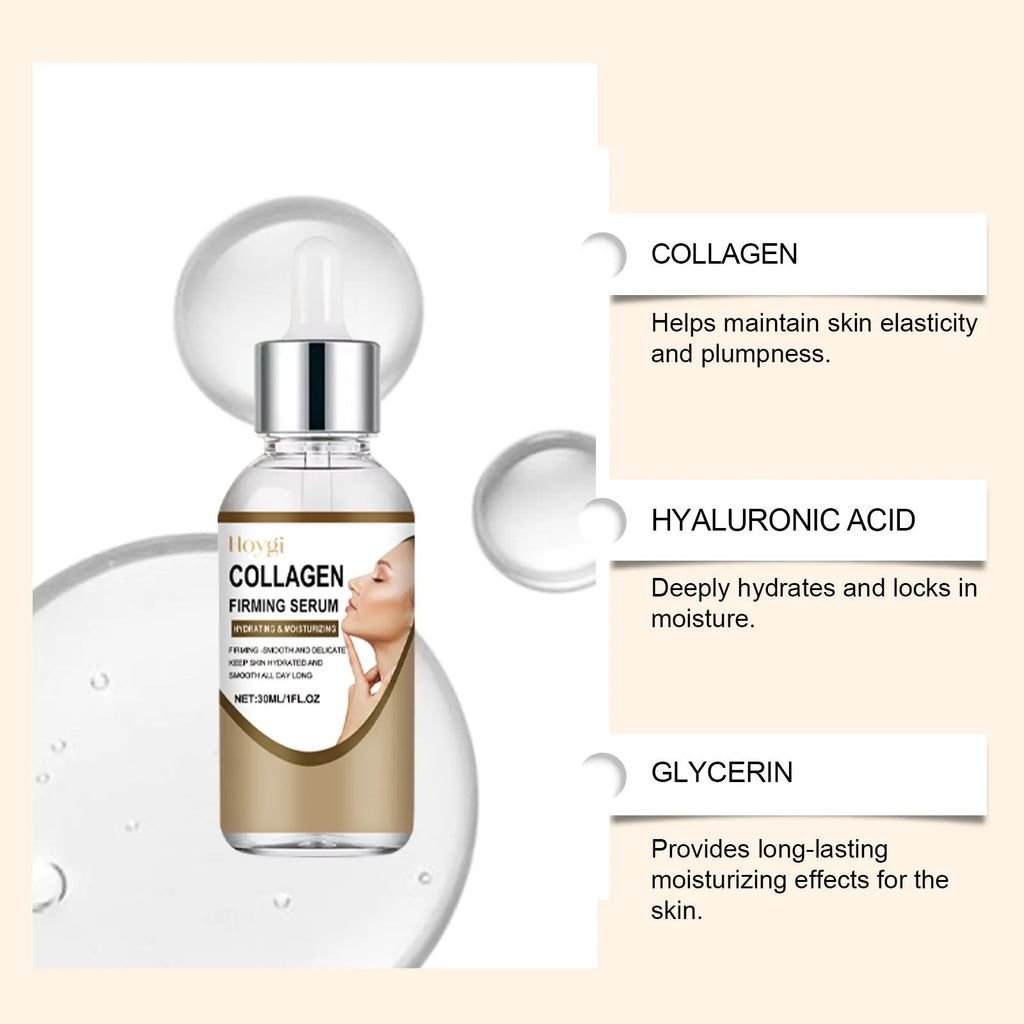 Collagen firming care solution 30ml bottle with hyaluronic acid formula