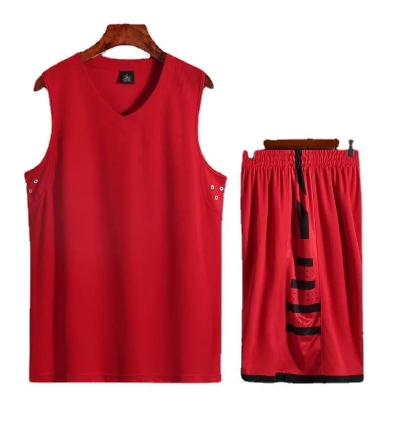 White breathable sports vest and trousers set for student campus training