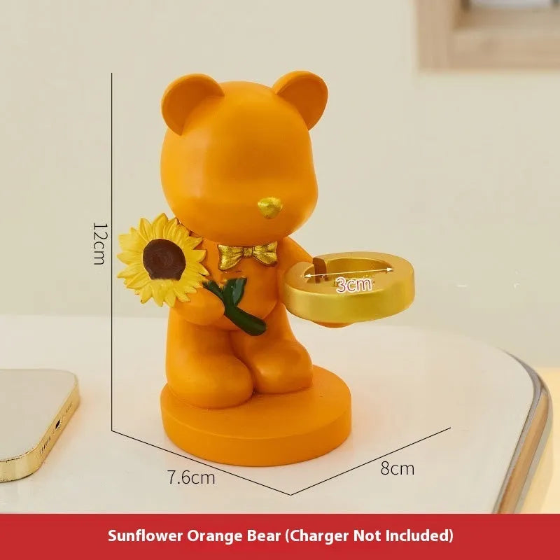 Resin watch charging bracket in cat and bear styles for Apple and Huawei smartwatches