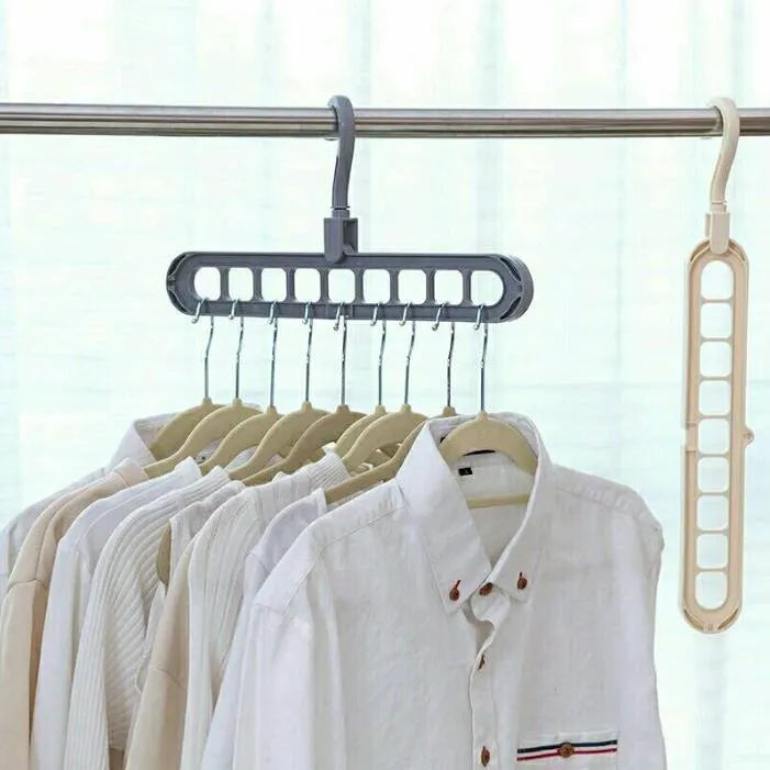 Plastic clothes hanger with rotatable storage hook in various colours, 33cm long