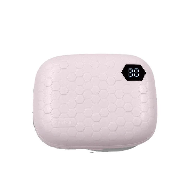 Electric ultrasonic cleaning machine body for invisible glasses in plastic with 85x65x30mm dimensions available in Pearl White Blue and Pink