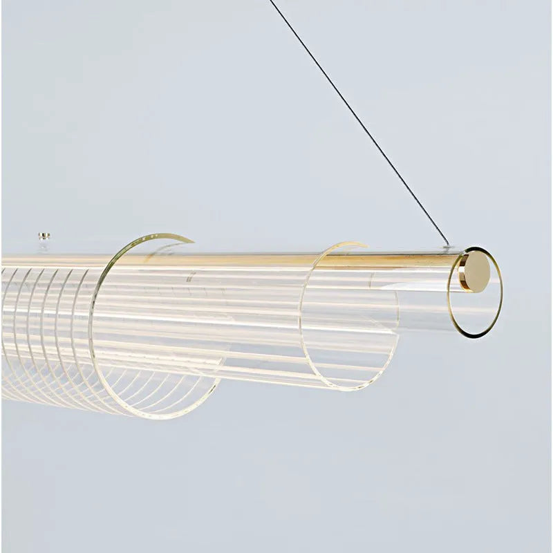 Modern glass pendant lamp with iron body for restaurant lighting in three size options