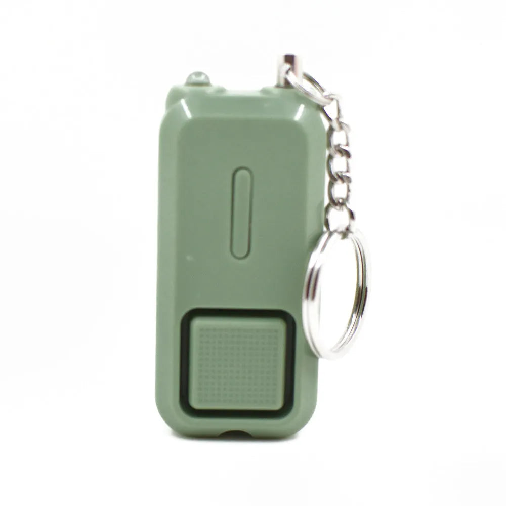 ZQ-202 personal safety alarm in pink, black, white, yellow, or green, shown next to its white packaging box.